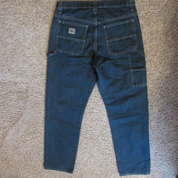 NWOT Lee Loose Fit Carpenter Utility Jeans 31X34 darker denim - Picture 3 of 3